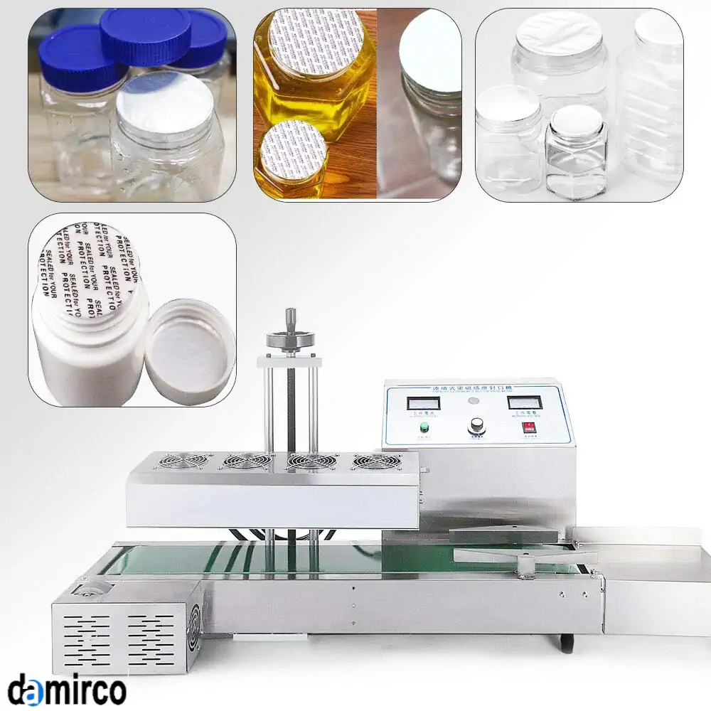 عکس بطری های سیل شده با دستگاه سیل القایی