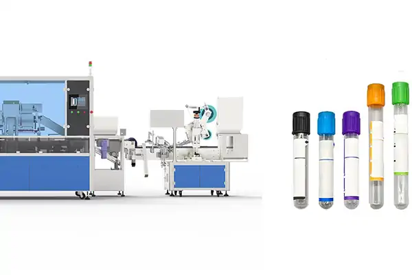 عکس شیشه نمونه خون گیری در کنار تجهیزات تولید نمونه خون گیری