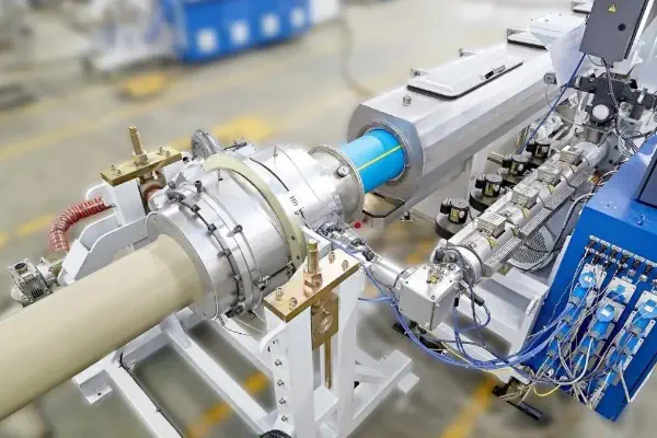 عکس از فرایند تولید لوله پلی اتیلن در خط تولید لوله پلی اتیلن