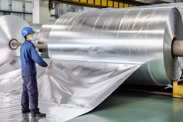 عکس از مراحل پایانی خط تولید فویل آلومینیوم