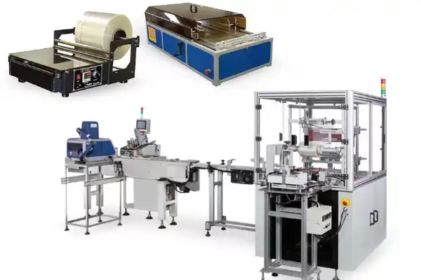 عکس انواع دستگاه بسته بندی سلفون کش در زمینه سفید