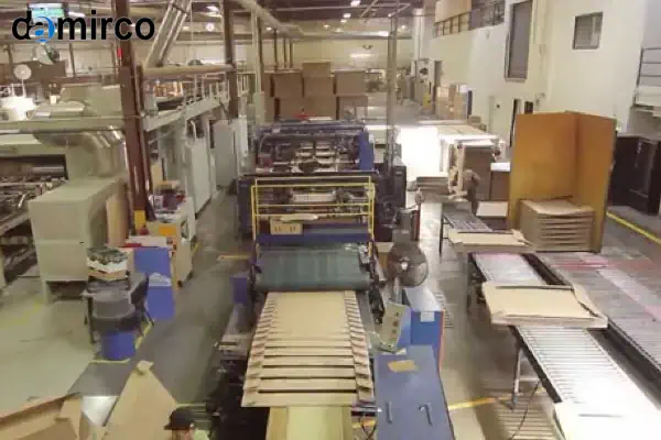 دستگاه تولید جعبه پیتزا تمام اتوماتیک در حال کارخانه