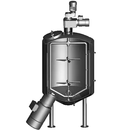 عکس شماتیک از داخل محفظه میکسر صنعتی و پاروی همزن