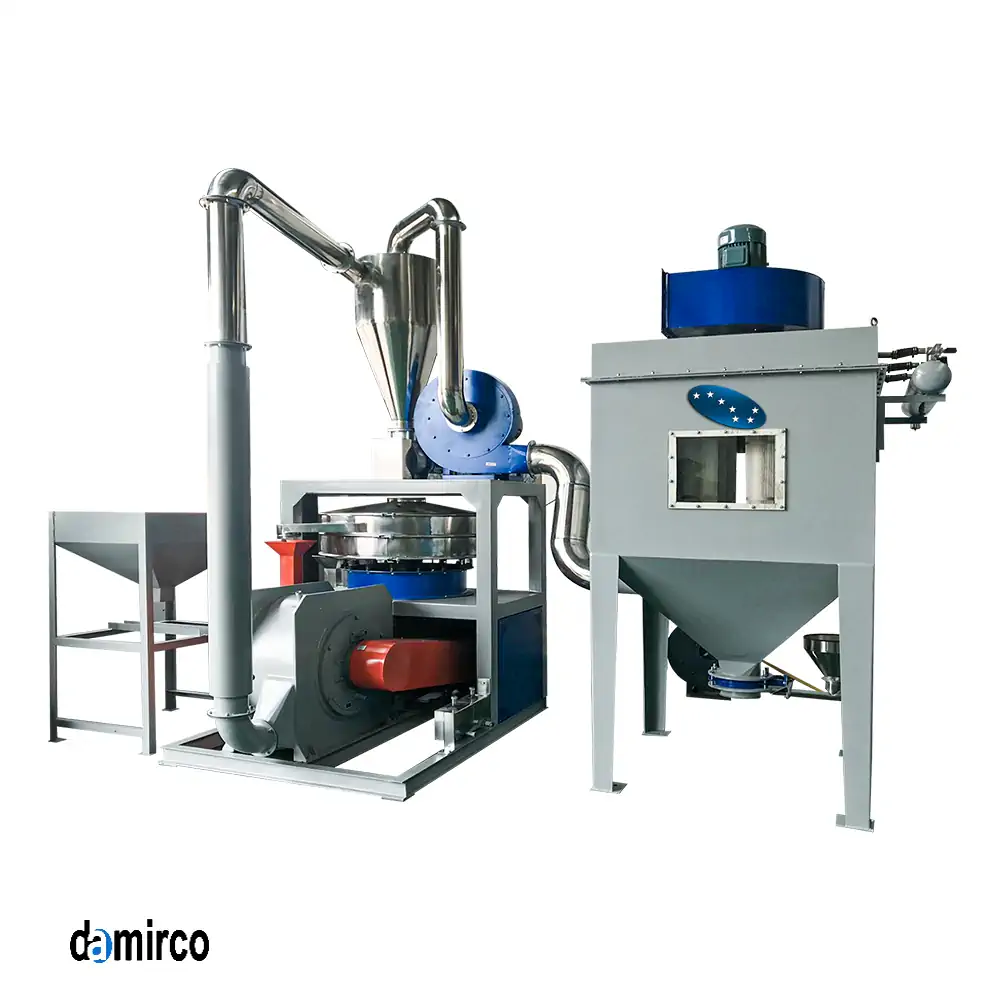 عکس دستگاه آسیاب گرانول به همراه قیف و مخزن و کمپرسور