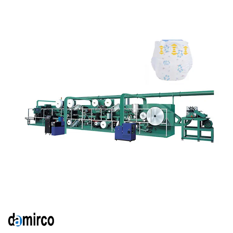 عکس خط تولید پوشک بچه در زمینه سفید