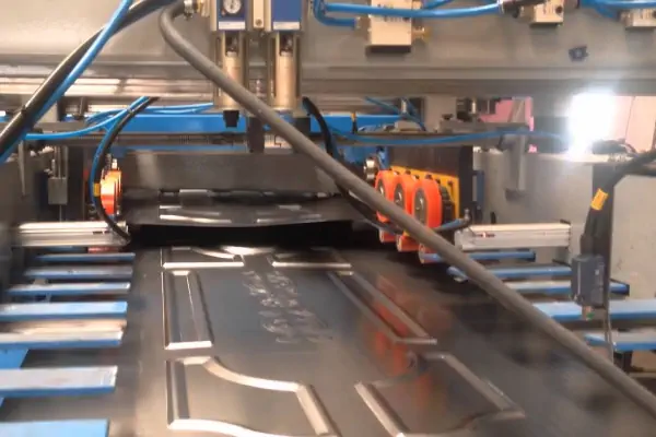 عکس درب استیل برجسته در مرحله نهایی تولید