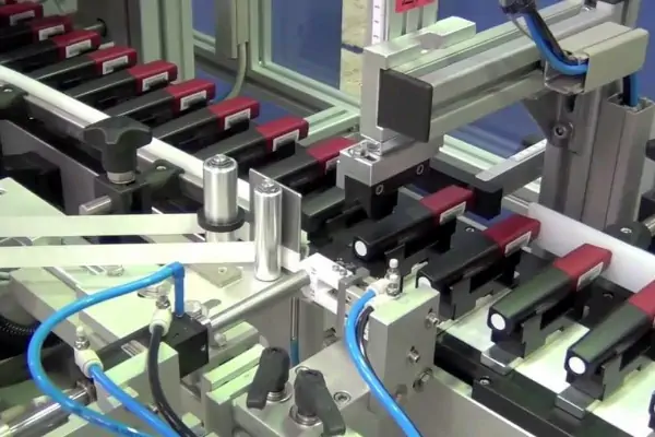 عکس از رژ لب در فرایند نهایی خط تولید رژ لب