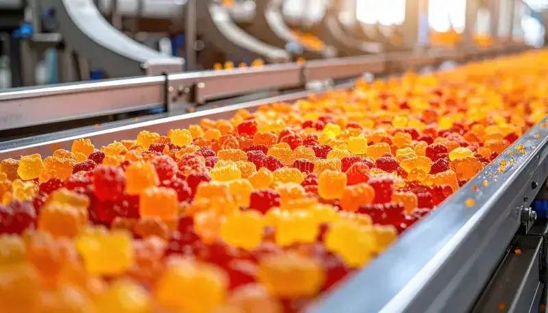 عکس از محیط خط تولید ژله