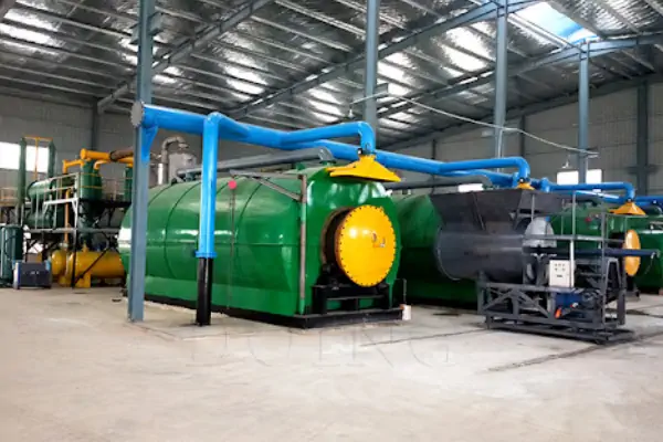 عکس از فرایند کلی دستگاه تجزیه لاستیک فرسوده