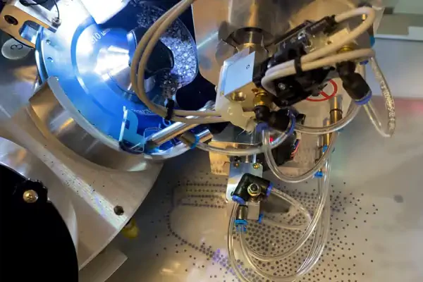 عکس دستگاه نگین زن دو کله پارچه آبی رنگ