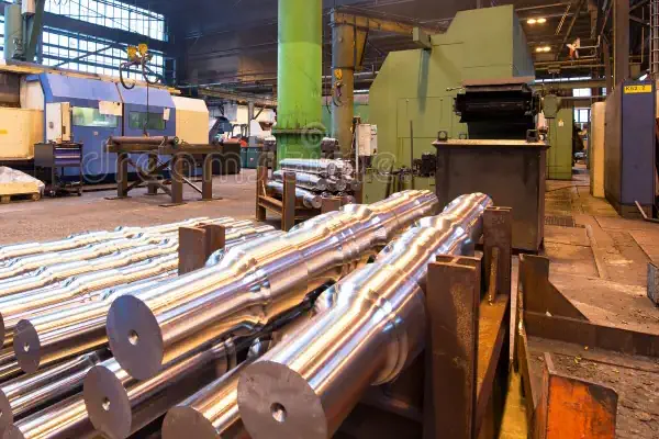 عکس شفت صنعتی به رنگ قهوه ای در کارگاه