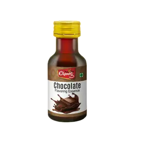 بطری اسانس شکلات مایع با پس زمینه شکلات