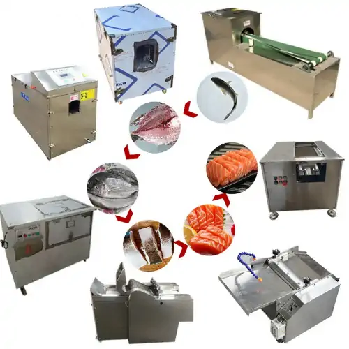 عکس انواع ماهی در وسط دستگاه های پردازش ماهی تازه