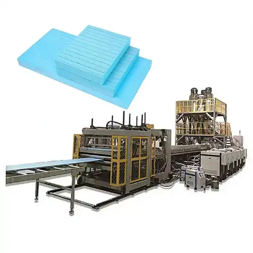 عکس ورق پلی استایرن آبی کم رنگ کوچک و بزرگ و خط تولید ورق پلی استایرن EPS