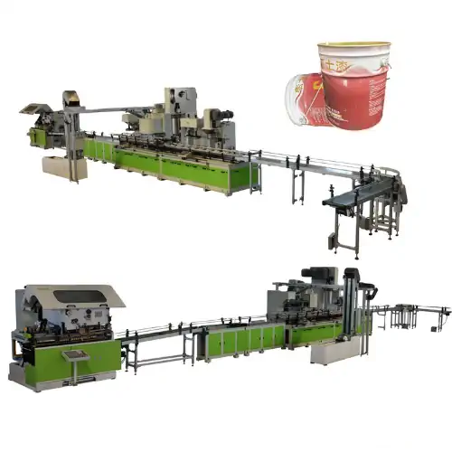 عکس خط تولید قوطی کنسرو در کنار قوطی رب و کنسرو