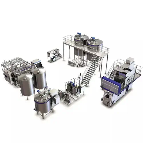 عکس از خط تولید پنیر موزارلا