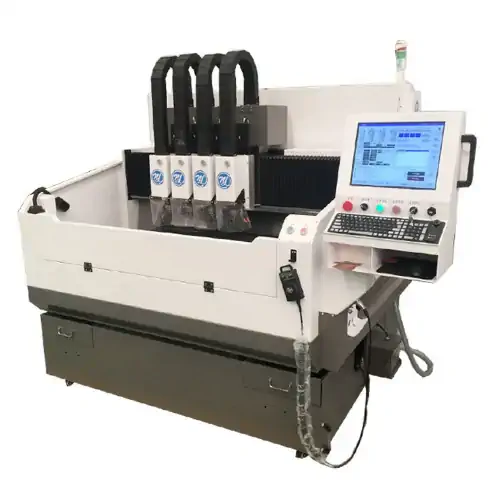 عکس دستگاه دستگاه برش گلس محافظ گوشی و نمایشگر روشن برای کنترل