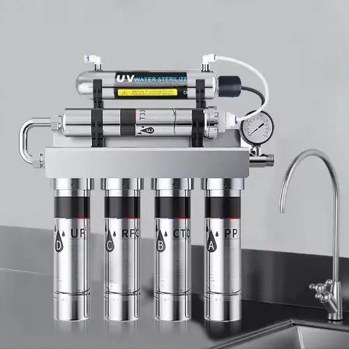 عکس دستگاه تصفیه آب خانگی همراه با شیر تصفیه