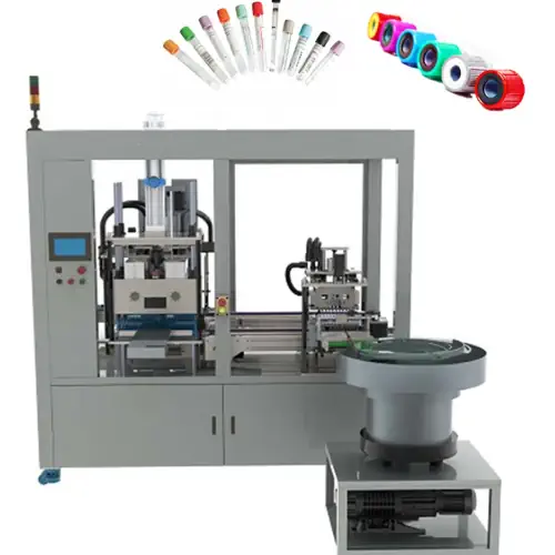 عکس نمونه خون با درپوش رنگی و دستگاه تولید درپوش لوله نمونه خون گیری