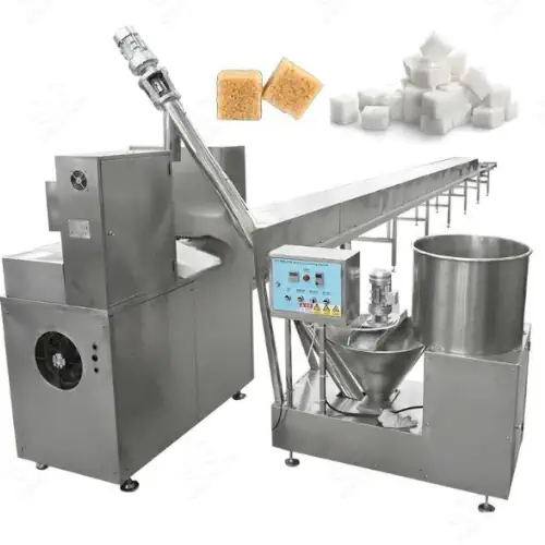 عکس قند سفید و قهوه ای همراه با دستگاه خط تولید قند