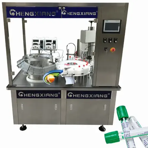 عکس لوله خون با درپوش سبز و دستگاه پر کن لوله خون