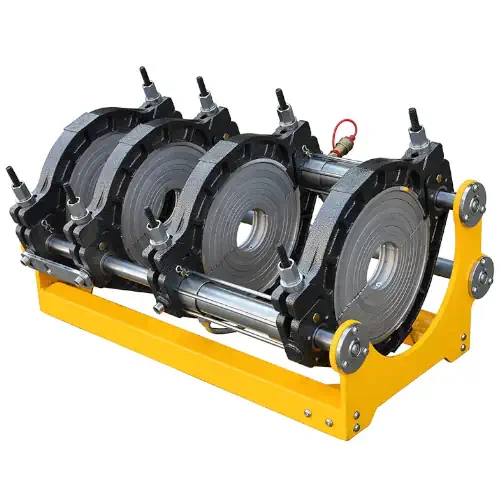 عکس دستگاه جوش سر و ته هیدرولیک فیوژن زرد و سیاه رنگ