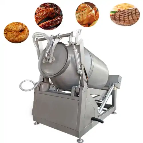 عکس گوشت قرمز در بالای دستگاه طعم دار کردن گوشت در خلاء