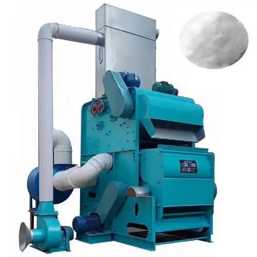 عکس دستگاه پنبه پاک کن با تغذیه اتوماتیک همراه با پنبه