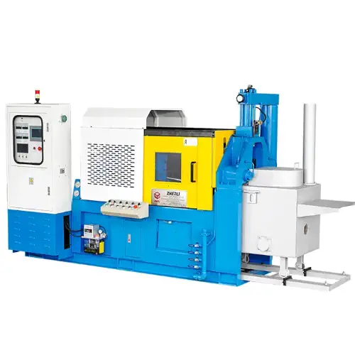 عکس دستگاه دایکاست آلومینیوم آبی با پنل کنترل سفید