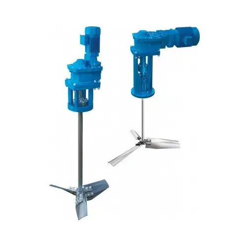 عکس انواع پره های میکسر صنعتی آبی رنگ در زمینه سفید