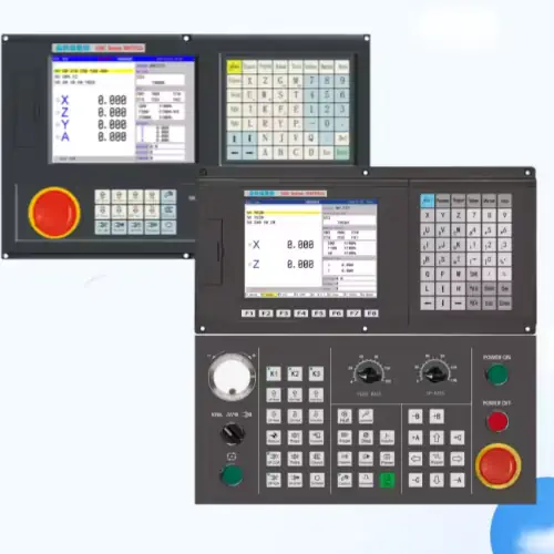 عکس کنترل کننده سی ان سی با یک مانیتور کوچک در بالا سمت چپ و کیبورد و پیچ تنظیم در پایین