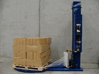 دستگاه پالت استرچ حین کار