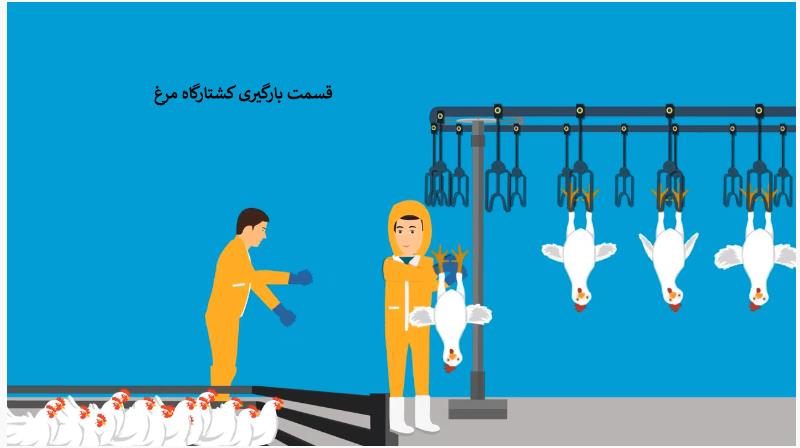 عکس انیمیشینی قسمت قلاب زنی خط کشتار مرغ