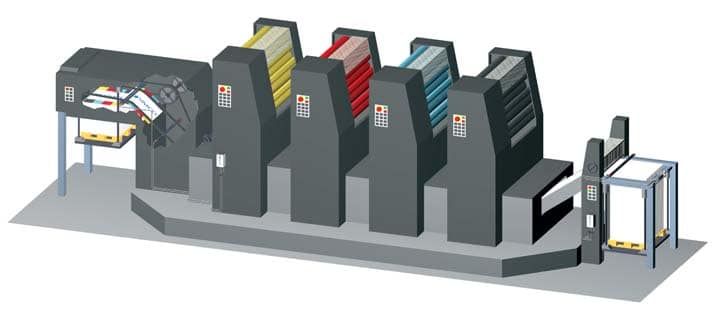 تصویری از یک دستگاه چاپ کارتن