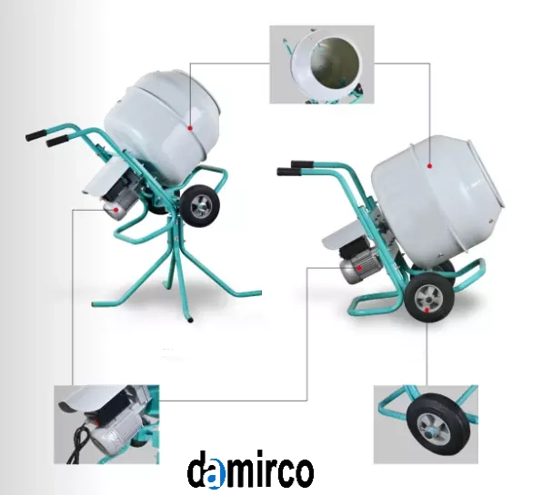 تصویری از اجزای میکسر بتن برقی