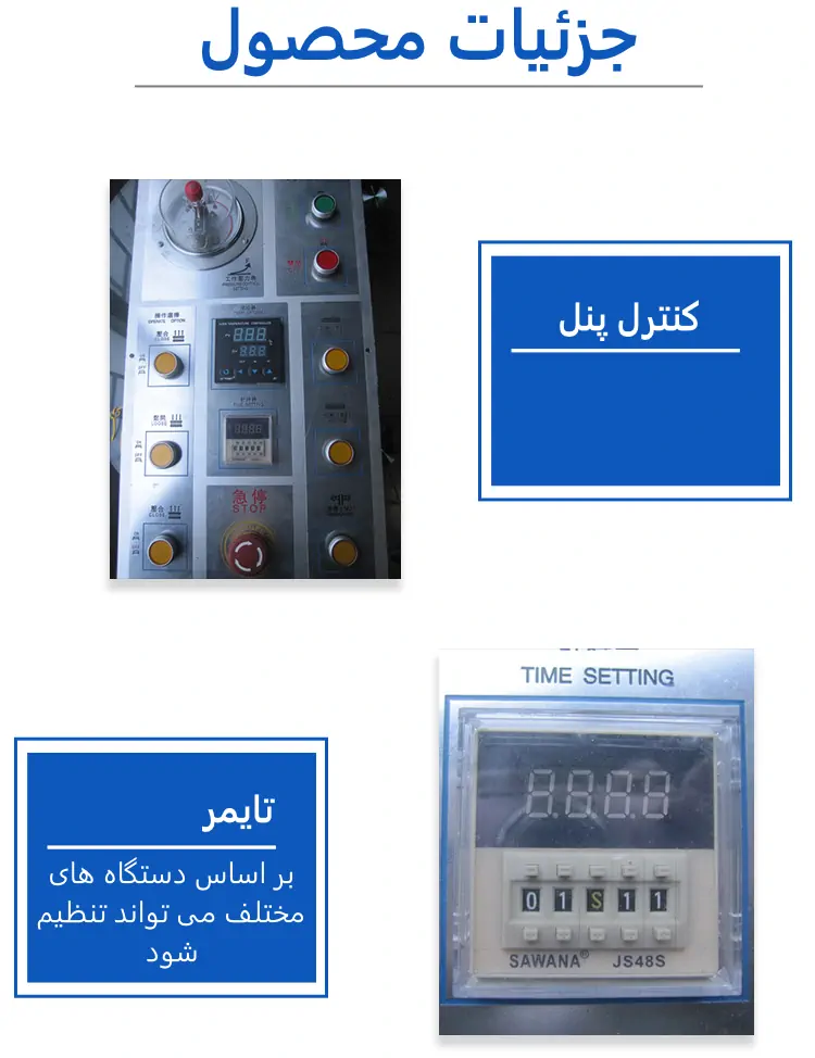 عکس توضیح قسمت های مختلف دستگاه پرس چوب