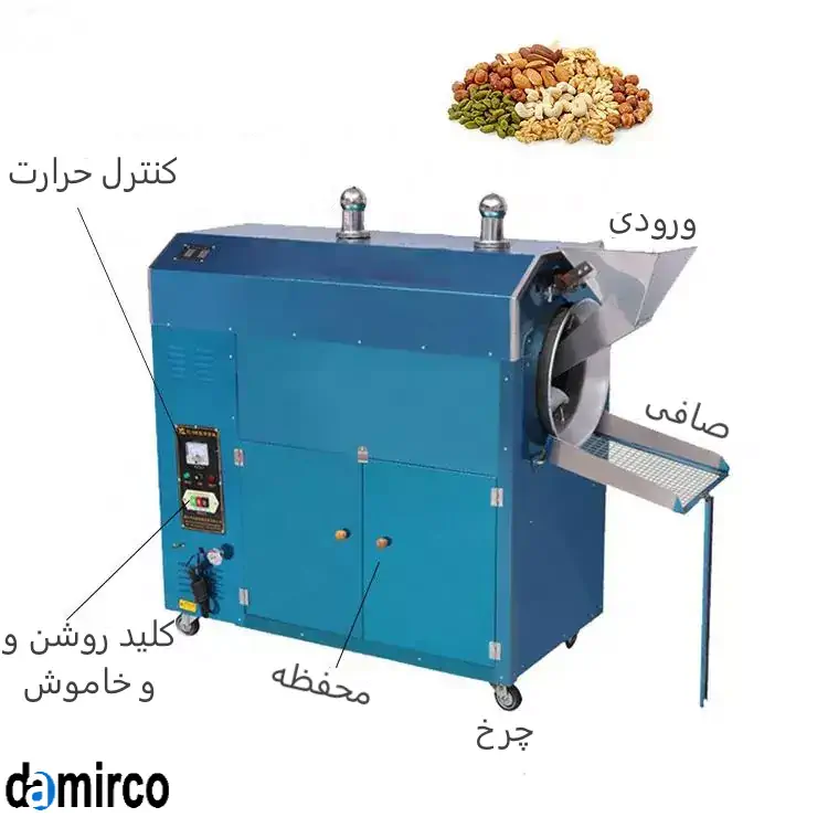 عکس جزئیات دستگاه تفت آجیل