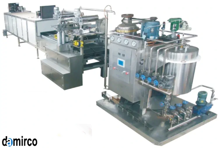 عکس قسمت قالب گیری و تونل خنک کننده آب نبا